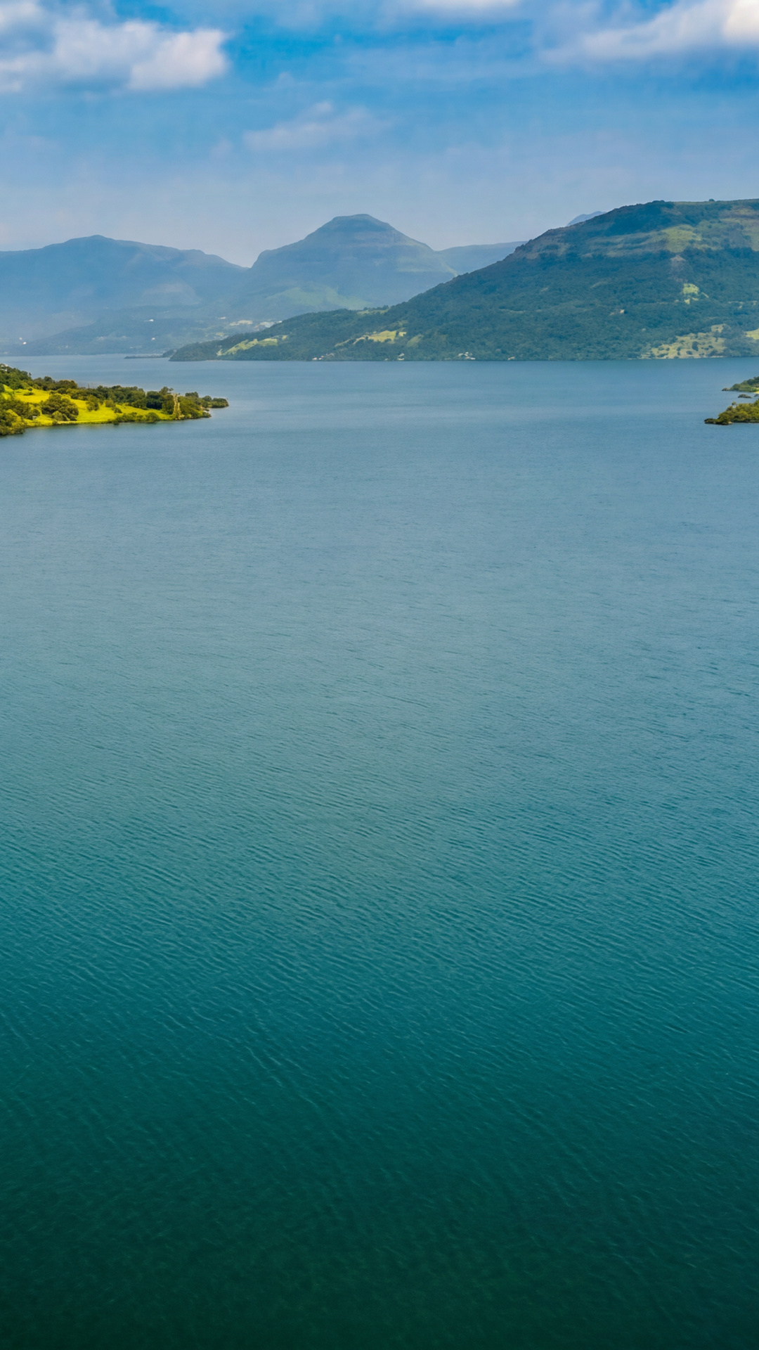 Lake Mulshi in the monsoon, the Aqua Vie land in the foreground