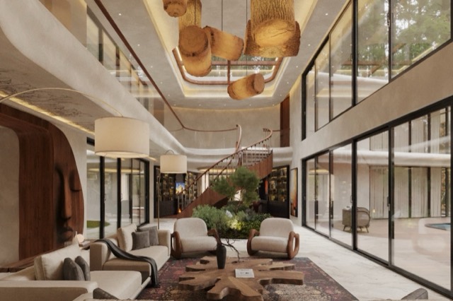 Double-height living room